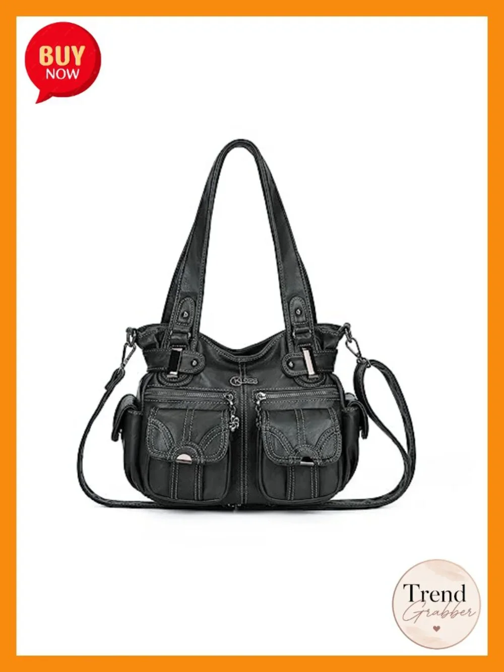 Women's Faux Leather Large Hobo Tote Handbag Shoulder Purse Multi-Pocket